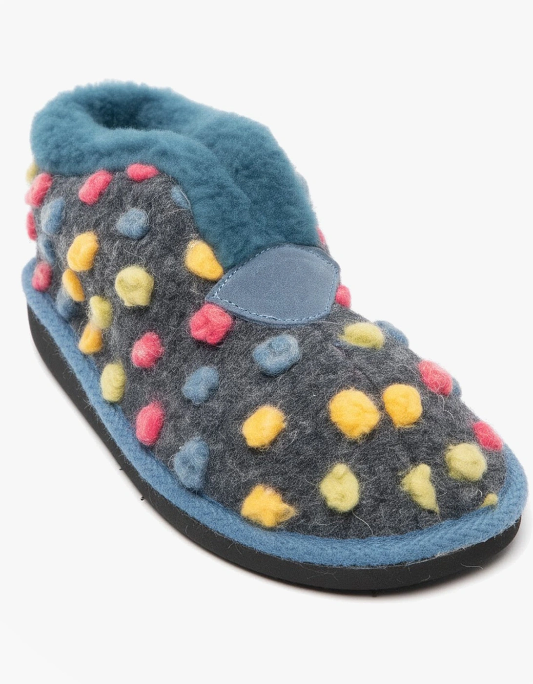 TILLY Womens Boot Slippers Blue/Multi
