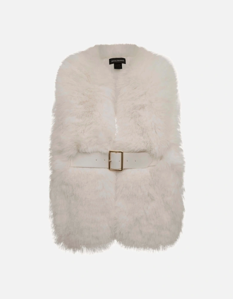 Buckled Cream Faux Fur Collar