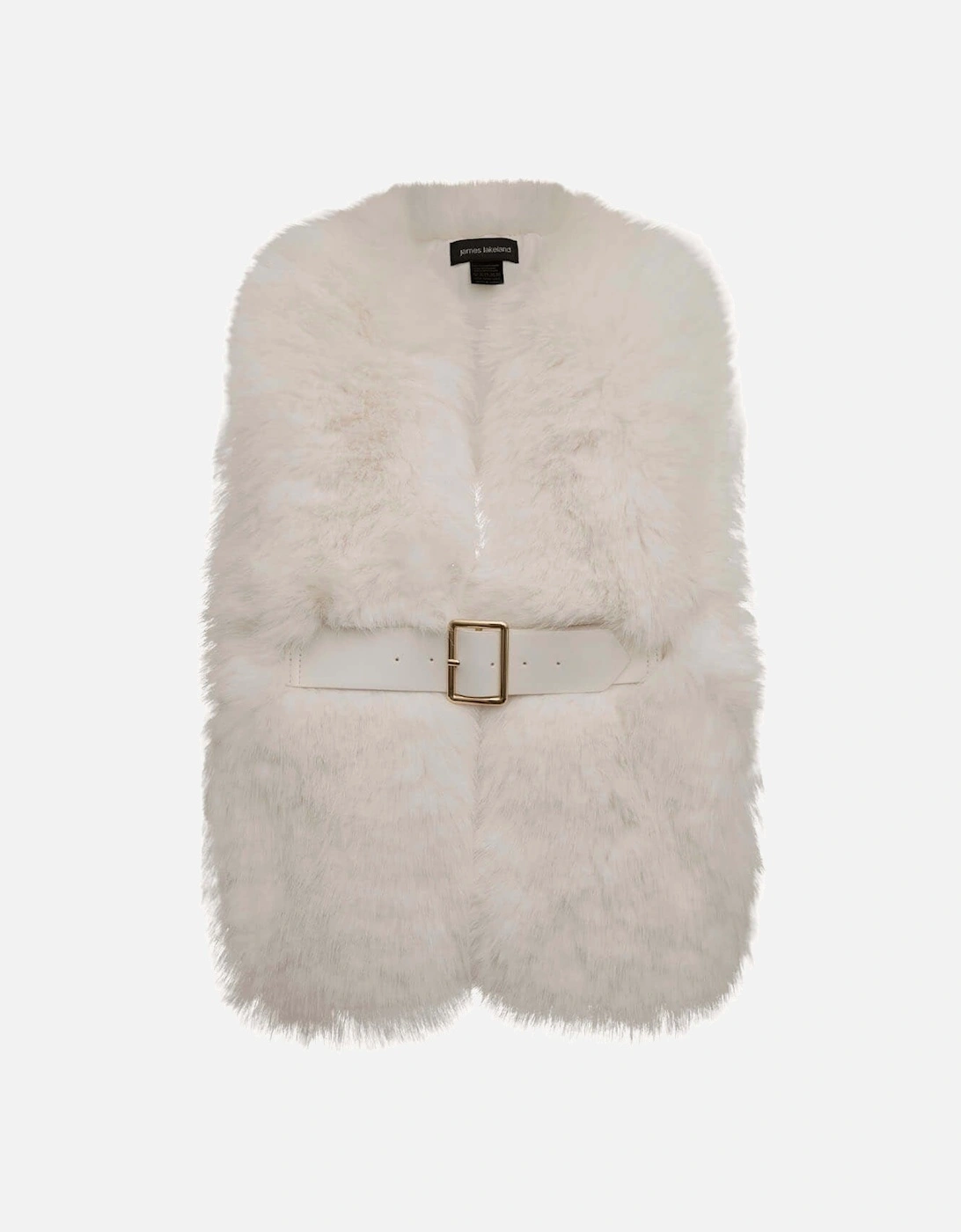Buckled Cream Faux Fur Collar