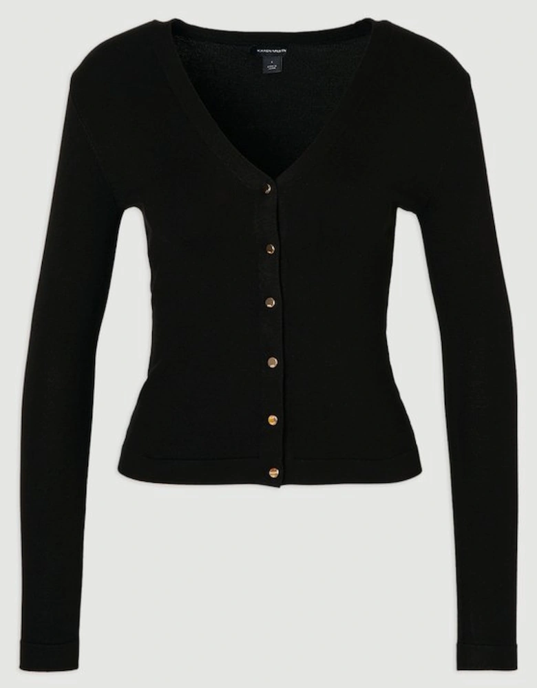 Viscose Blend Popper Knitted Cardigan