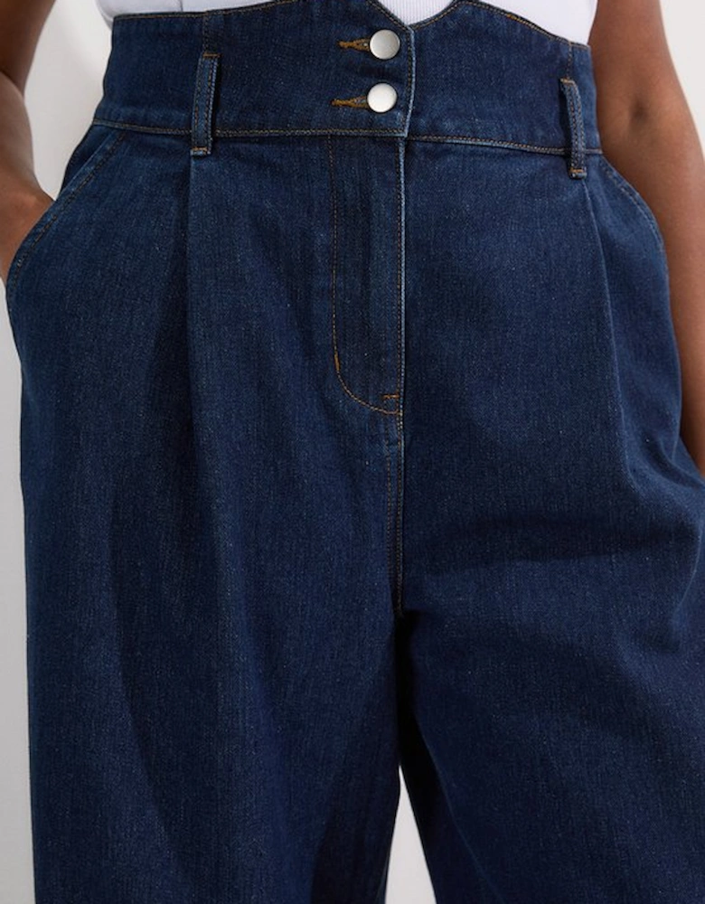 Plus Size Denim Wide Leg Trousers