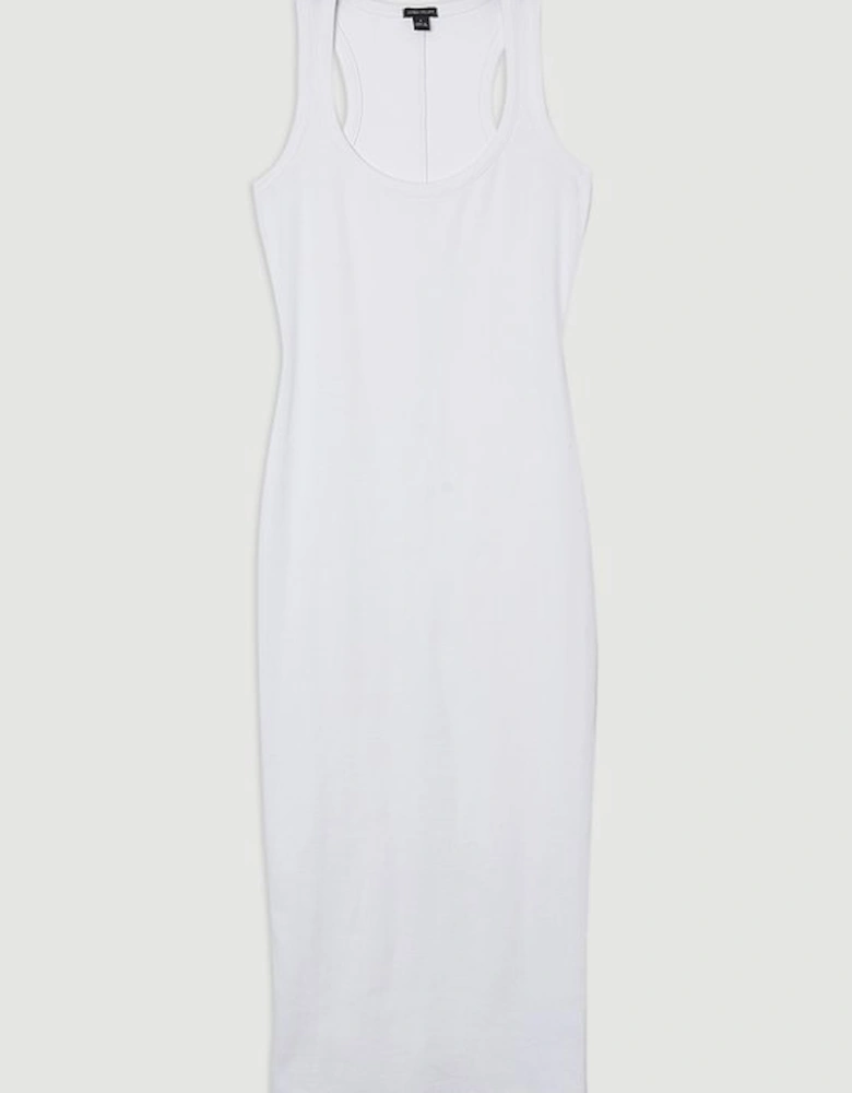 Petite Compact Jersey Rib Racer Maxi Dress