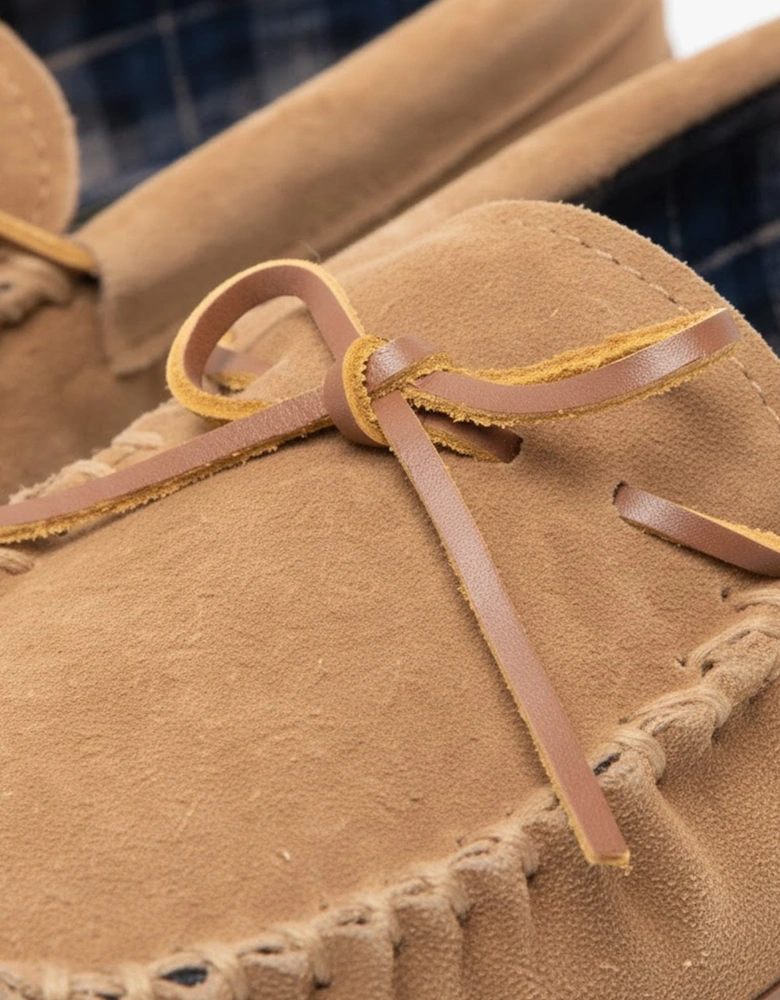 ADIE Mens Moccasin Slippers Sand