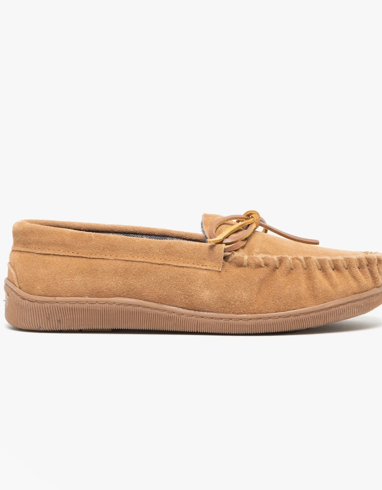 ADIE Mens Moccasin Slippers Sand