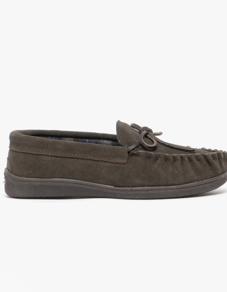 ADIE Mens Moccasin Slippers Brown