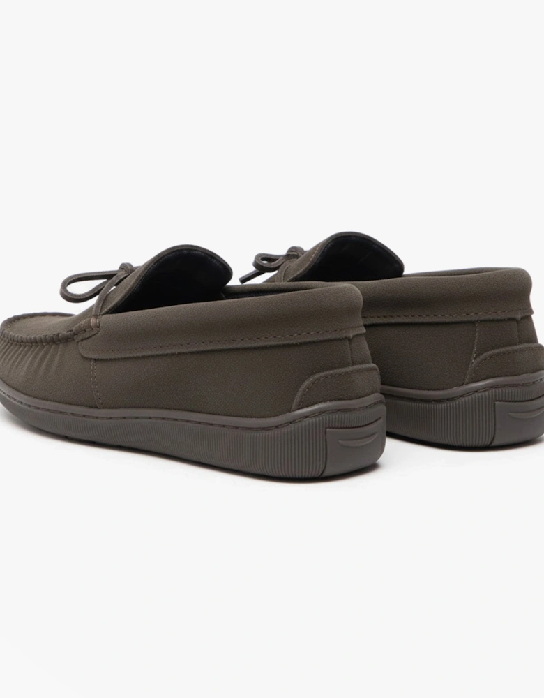 ADIE Mens Moccasin Slippers Brown