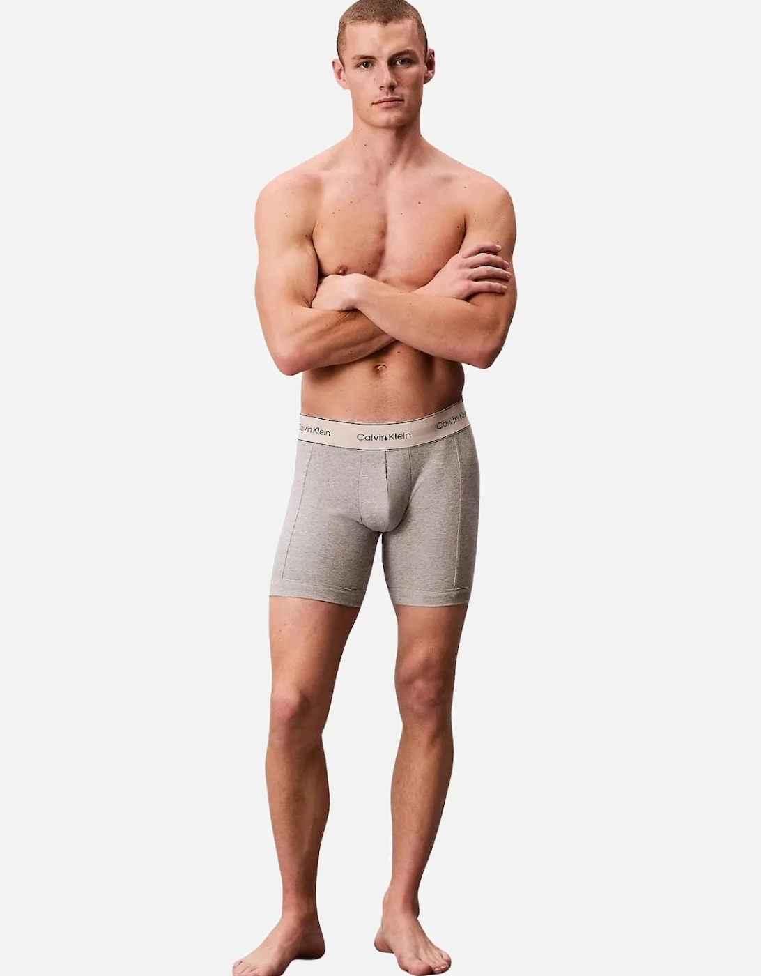 3-Pack Heritage Cotton Boxer Briefs, Oyster Grey / Grey Heather / White