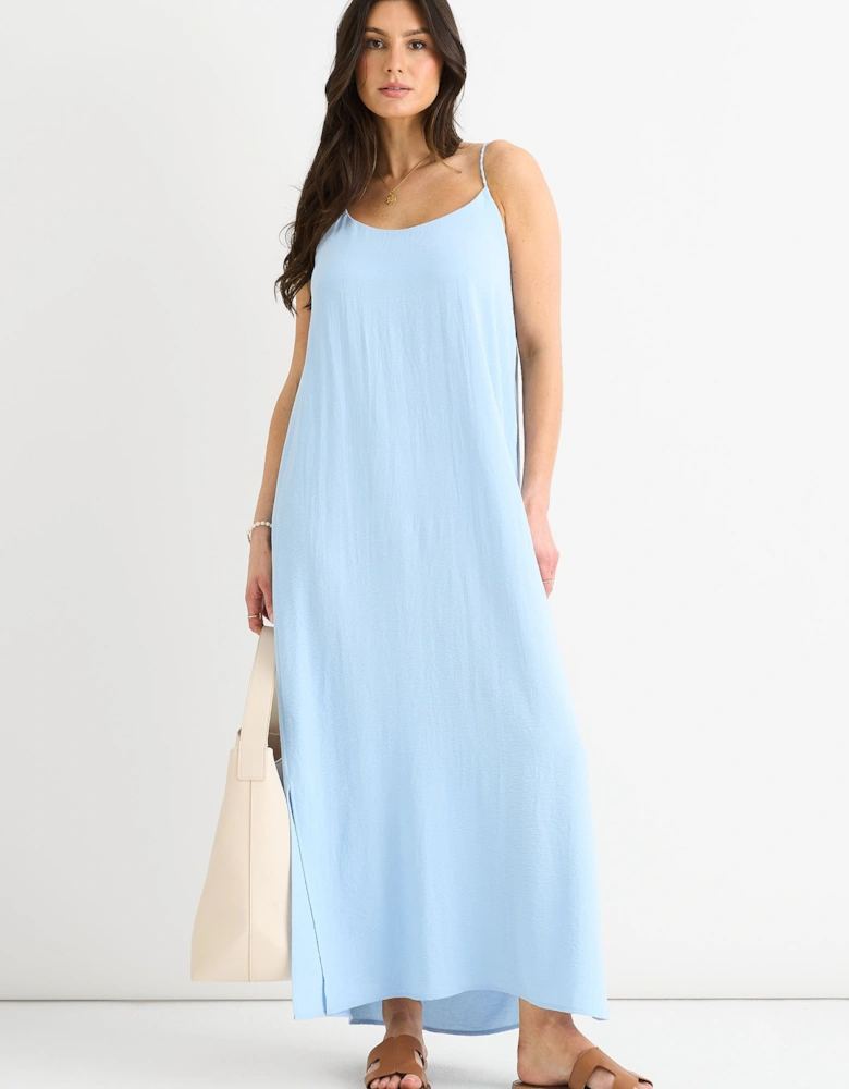 Blue Strappy Cross Back Airflow Oversized dress