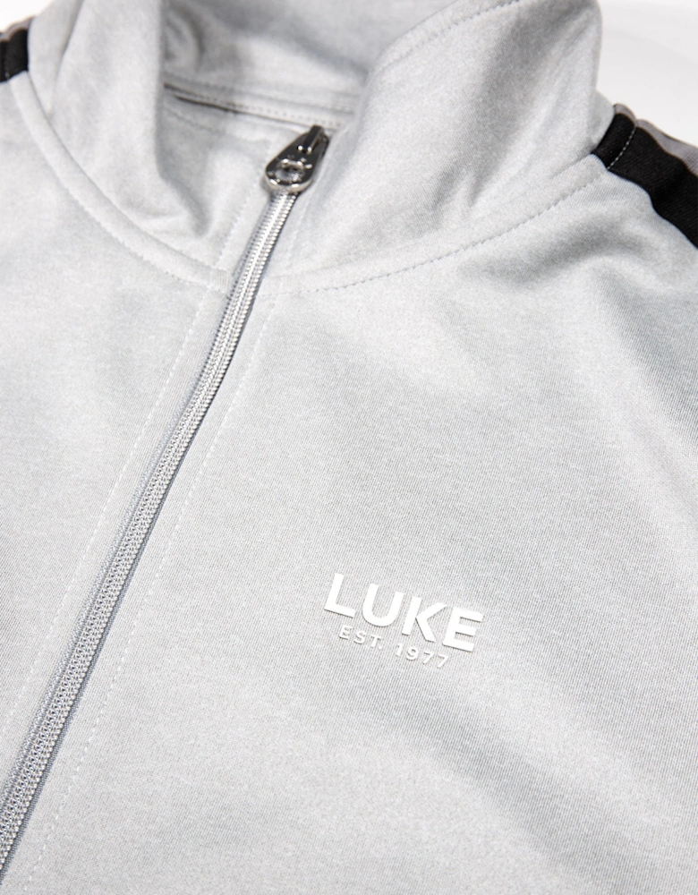 Luke1977 Redwood Funnel Neck Full Zip Sweatshirt - Mid Marl Grey