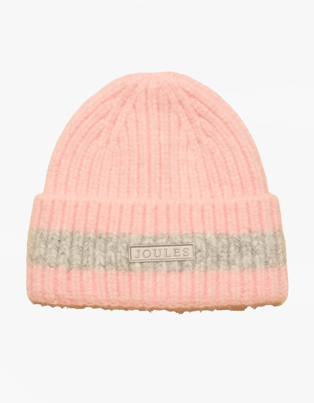 Joules Women's Multi Popley Stripe Beanie Pink/Grey