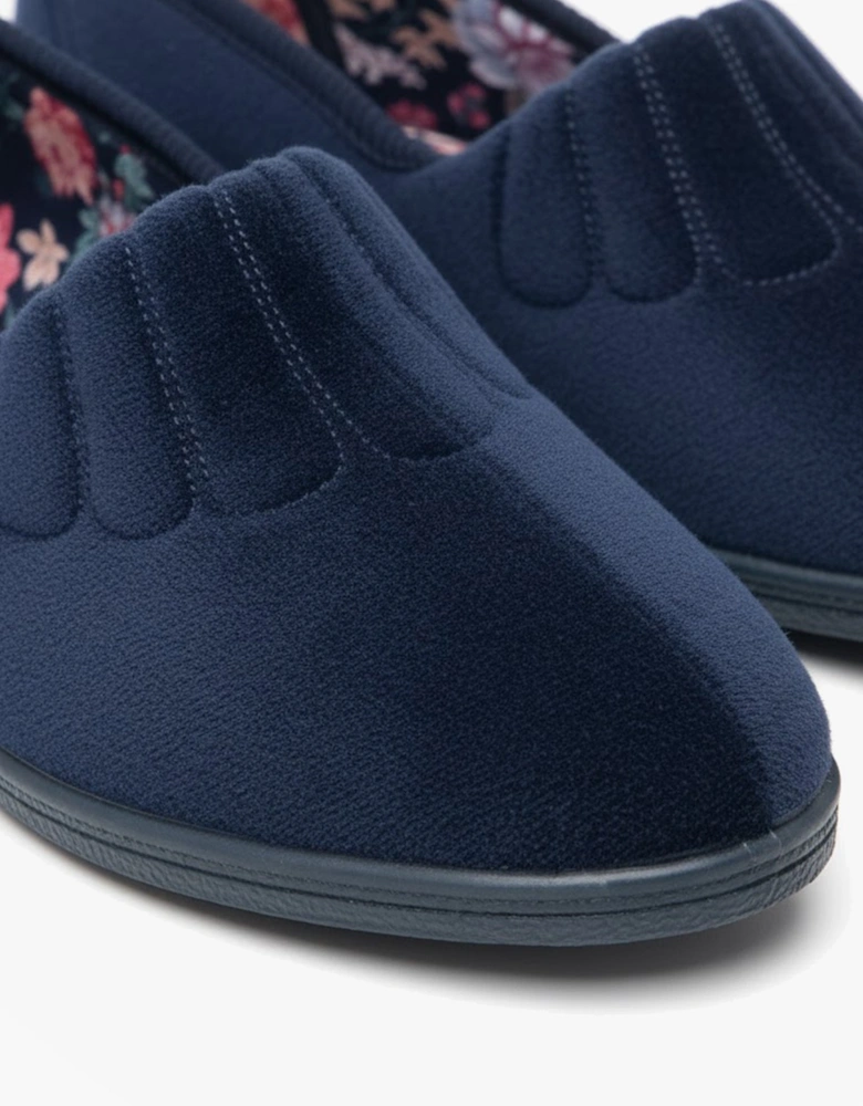 ZARA Womens Full Slippers Navy Blue