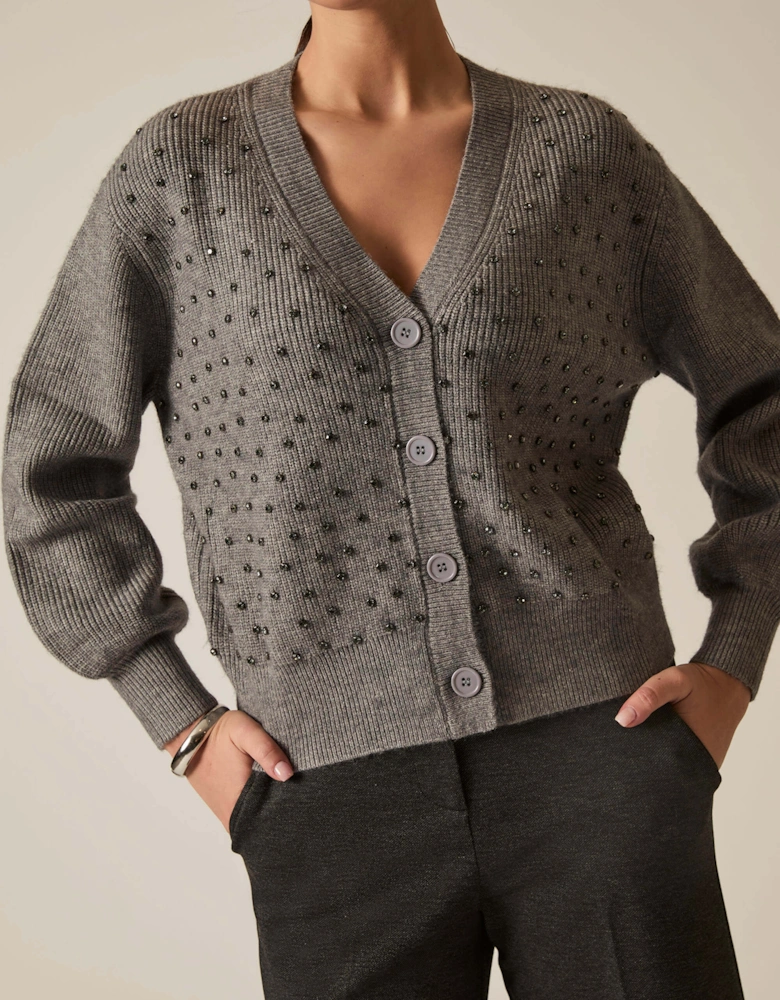 Grey Stud Cardi