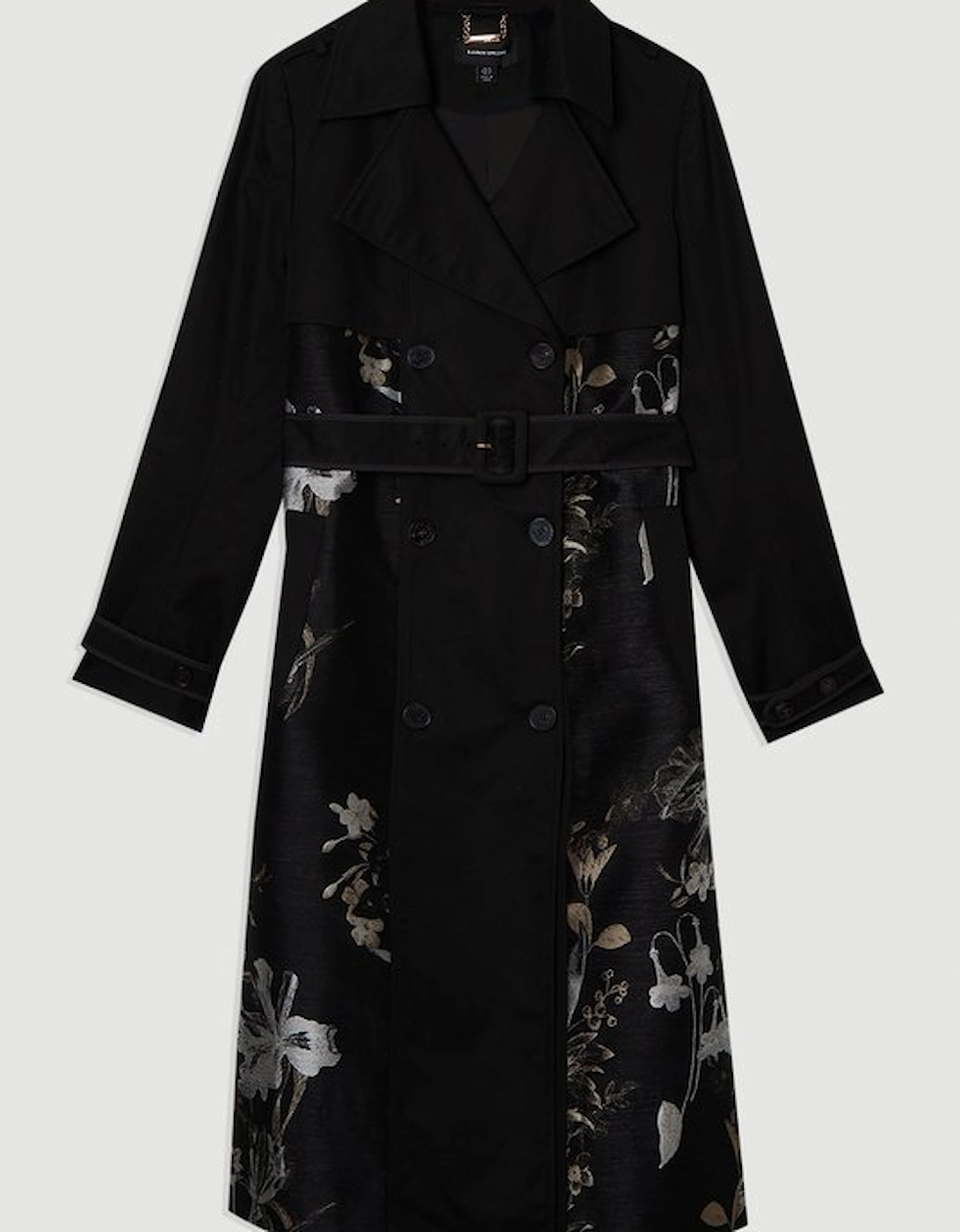 Printed Jacquard Trench Mix Coat