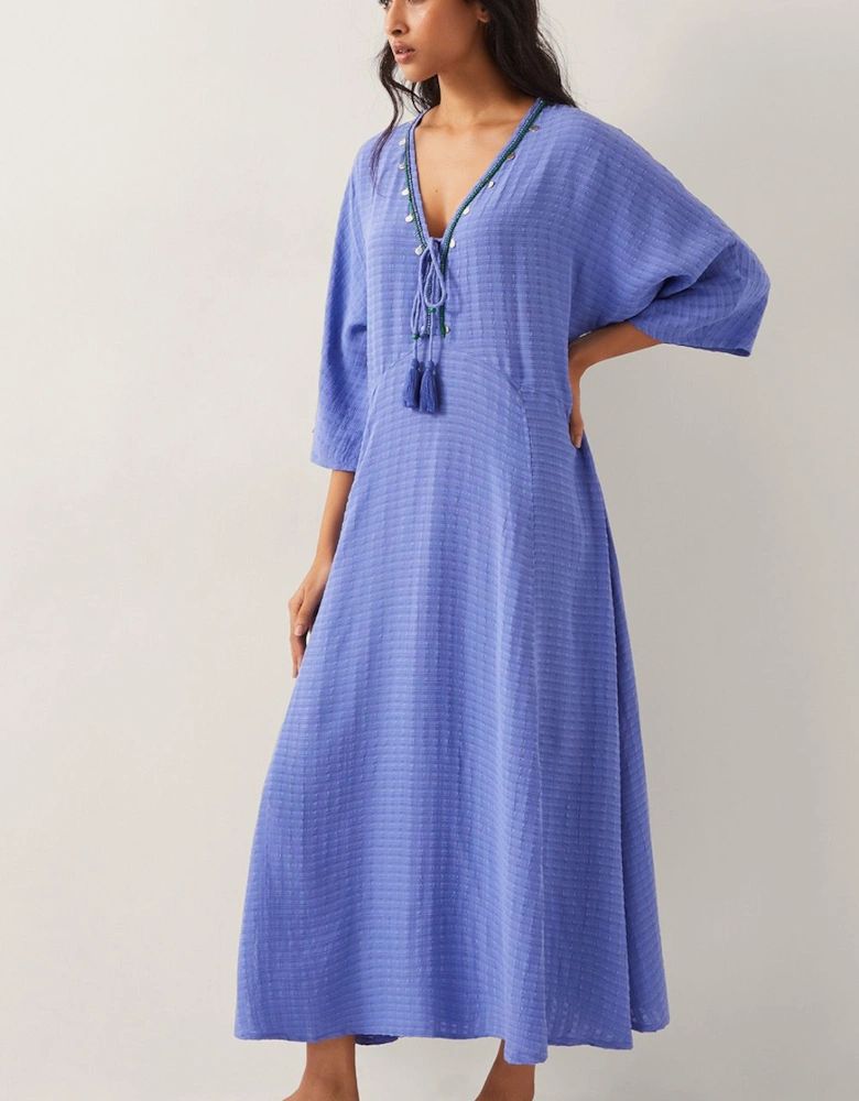 Leslie Embellished Maxi Kaftan Blue