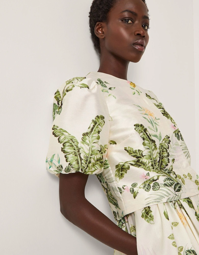 Anne Floral Puff Sleeve Jacket Cream