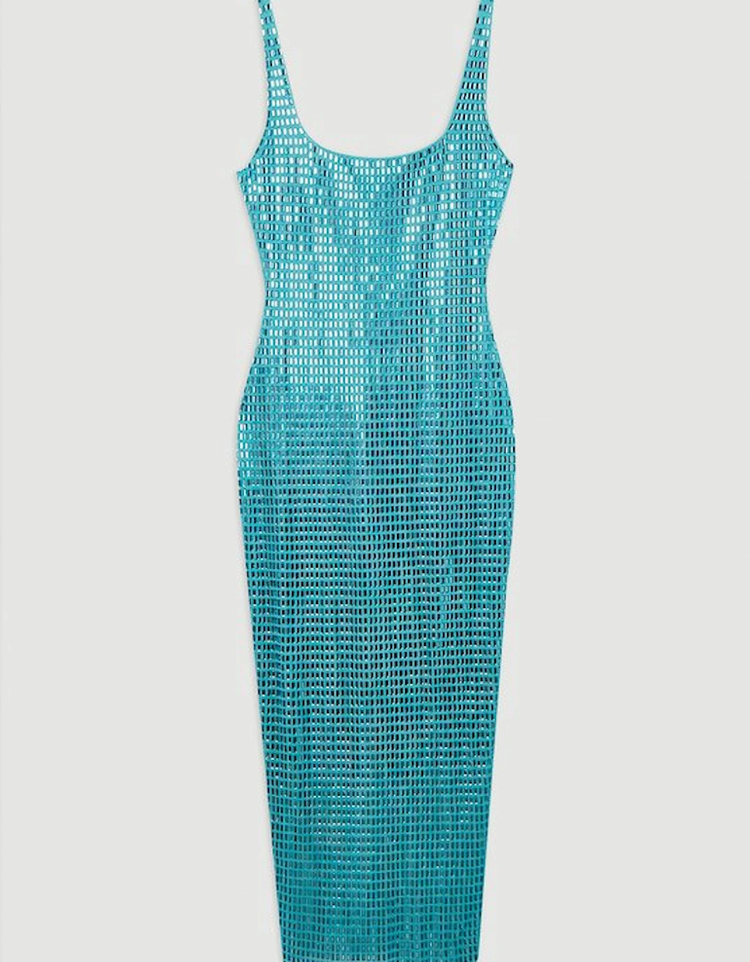 Premium Crystal Embellished Jersey Midi Dress