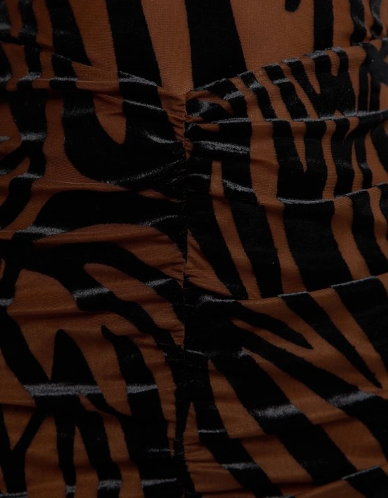 Animal Stretch Velvet Devore Midi Dress