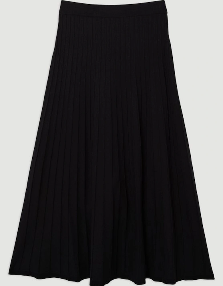 High Waisted Textured Knit Full Maxi Skirt