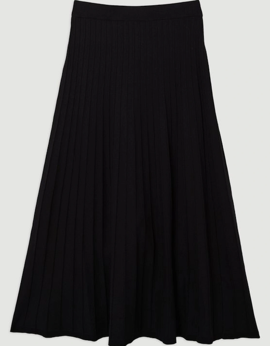 High Waisted Textured Knit Full Maxi Skirt