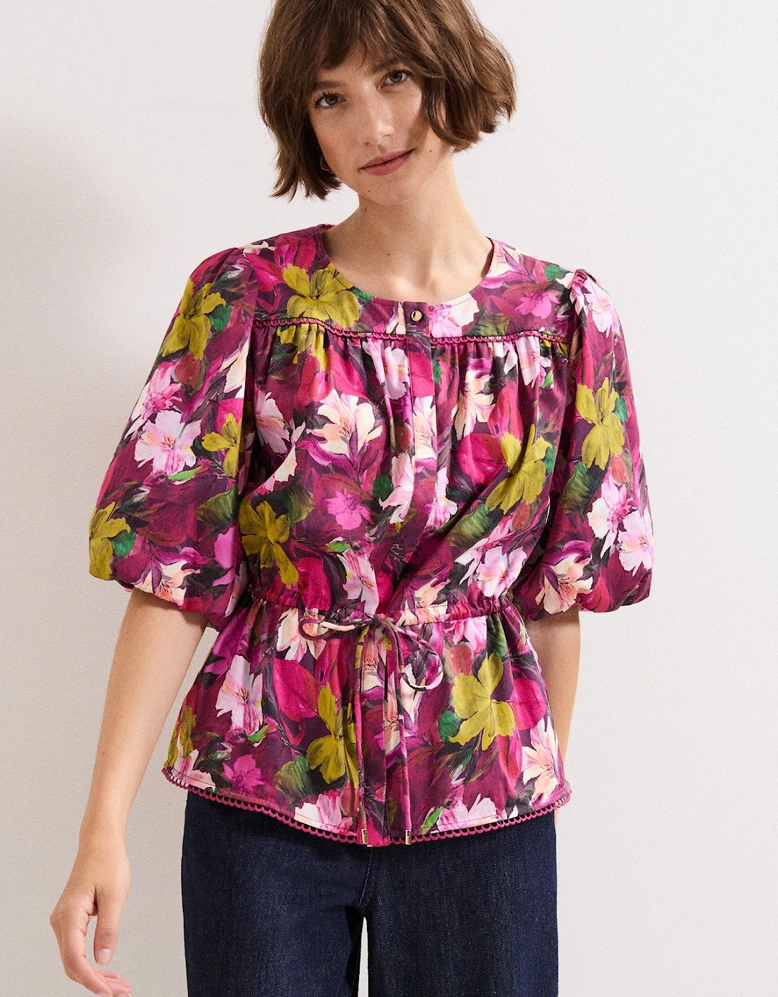 Pia Short Sleeve Floral Blouse Floral, 2 of 1