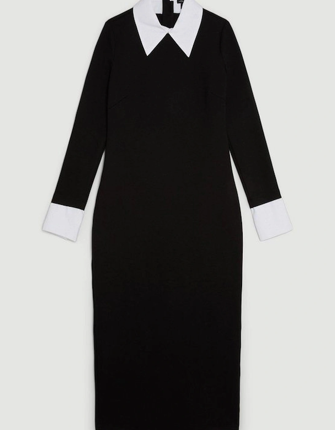 Jersey Cotton Poplin Midi Collar Dress