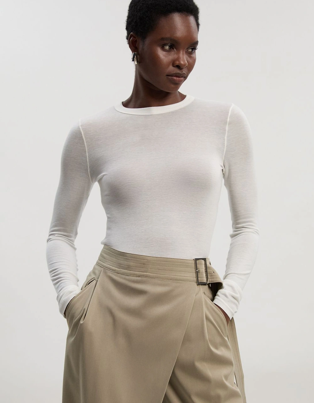 Wool Blend Crew Neck Long Sleeve Top, 2 of 1