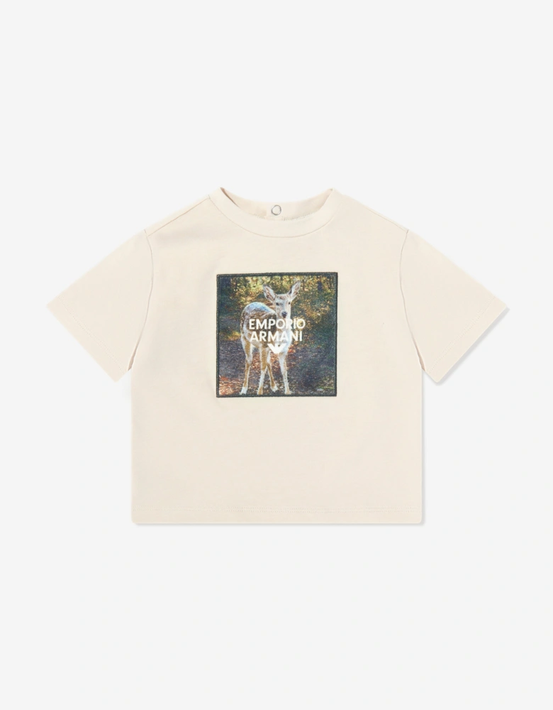 Baby Boys Graphic Print T-Shirt in Beige