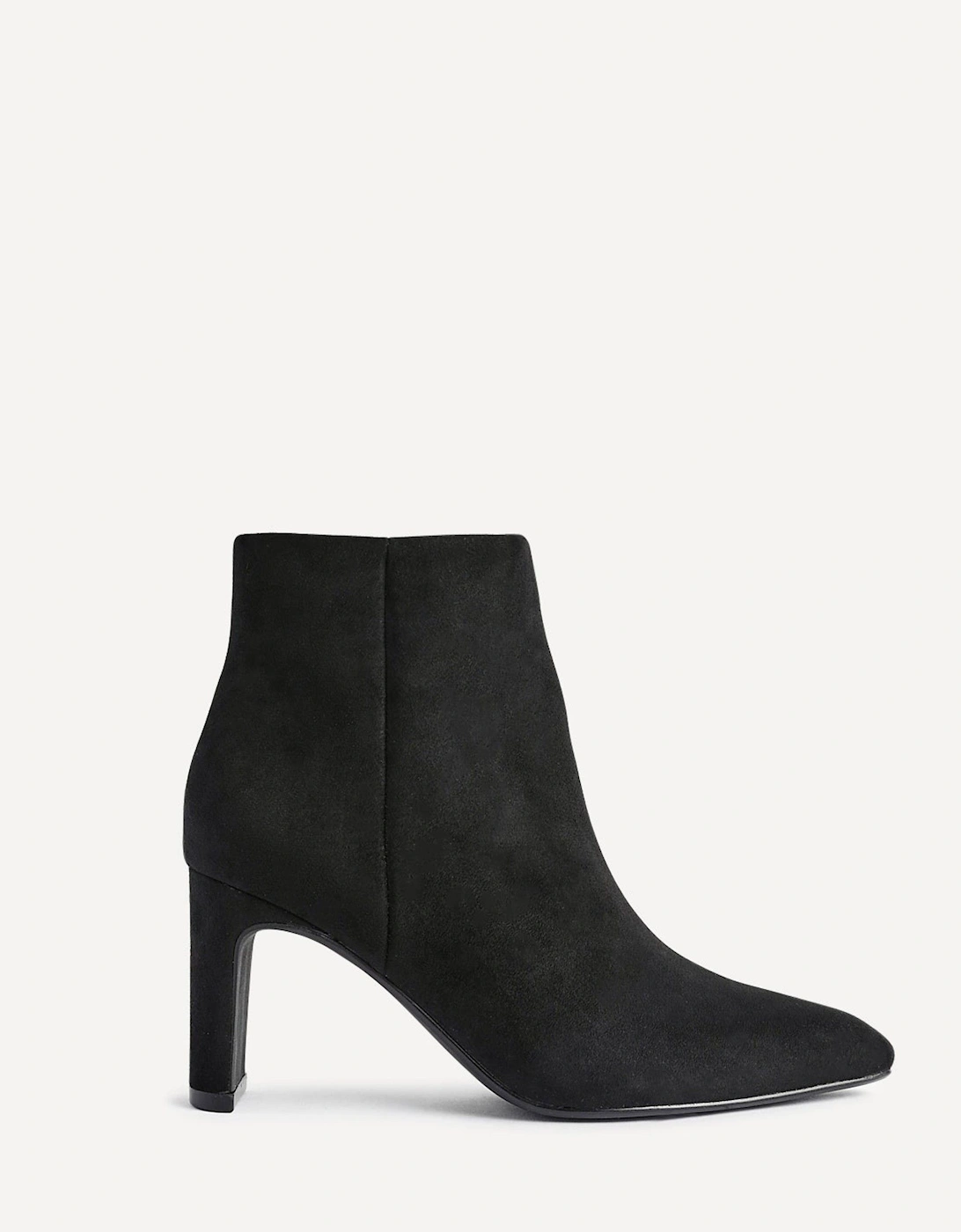 Alisha Black Faux Suede Heeled Ankle Boot, 2 of 1