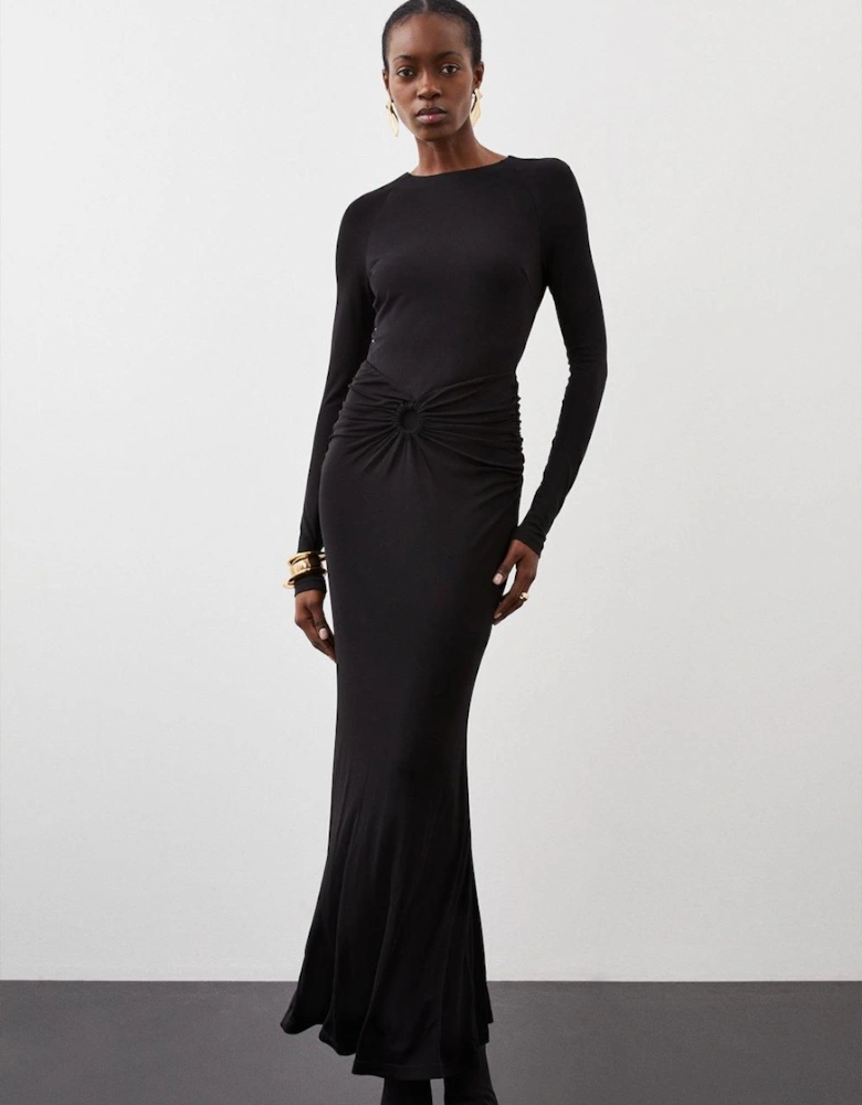 Premium Stretch Crepe Jersey Maxi Dress