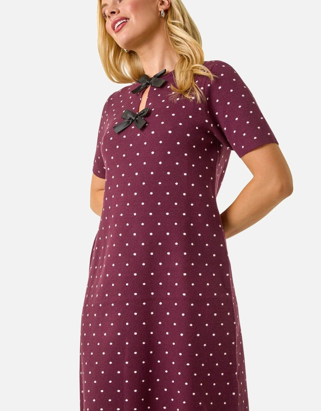 Petite Polka Dot Knit Dress, 2 of 1