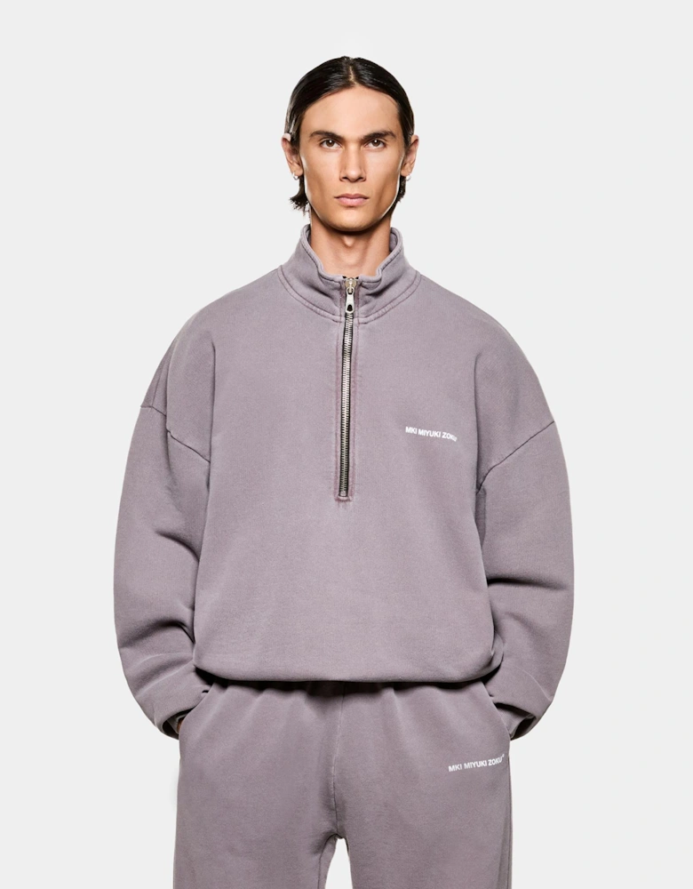 Oversized Uniform Quarter Zip Sweatshirt