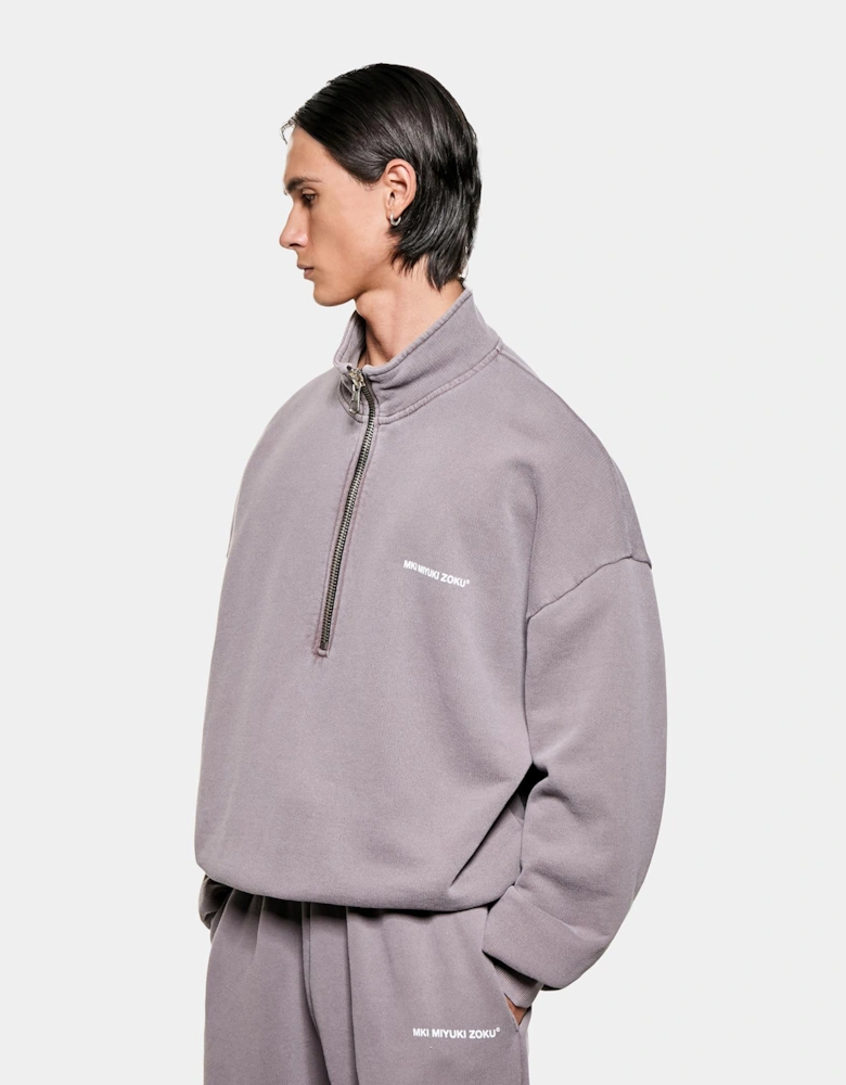 Oversized Uniform Quarter Zip Sweatshirt