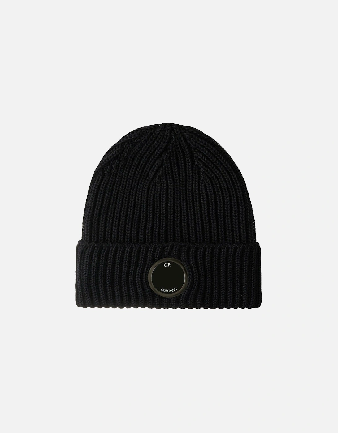 Lens Extra Fine Merino Wool Beanie in Navy, 2 of 1