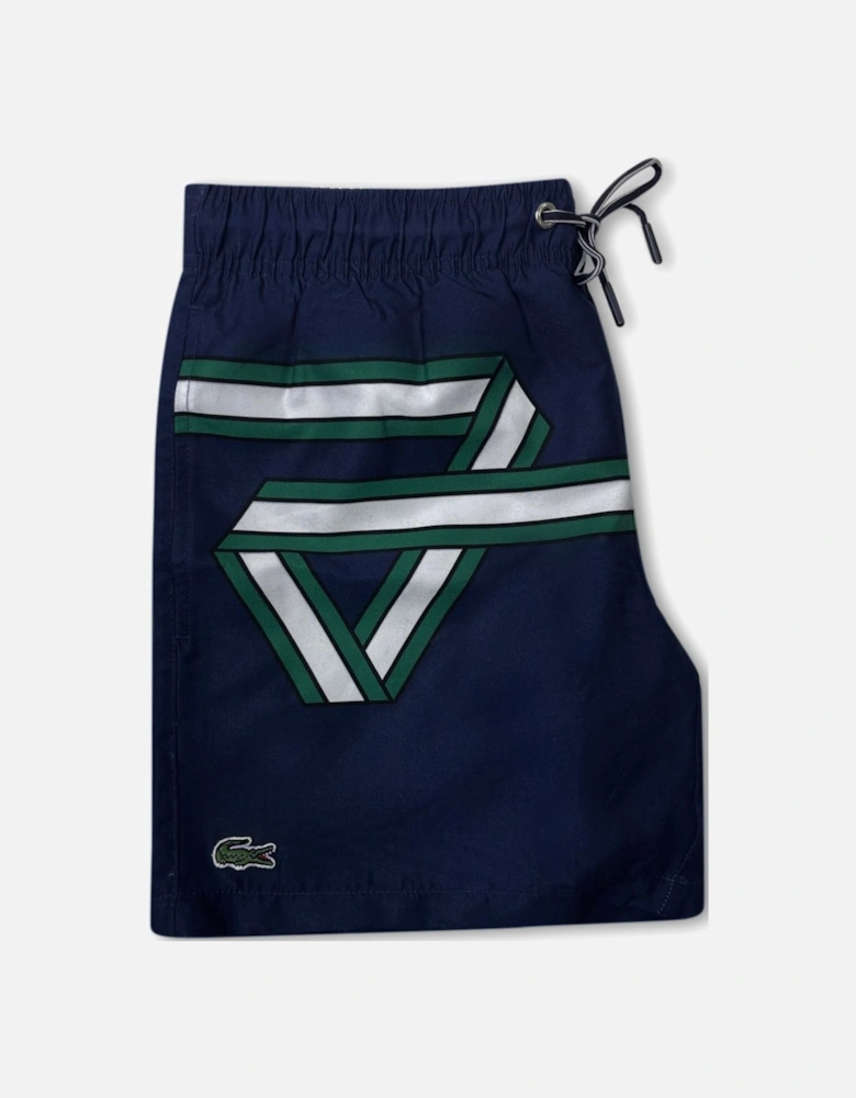 Men's Navy Ribbon Print Swim Shorts