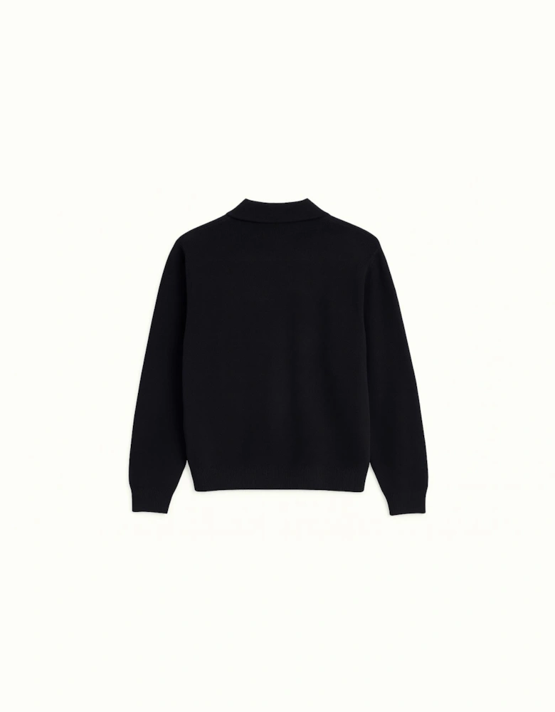 Men's Navy Cashmere Shawl Collar knit Cardigan