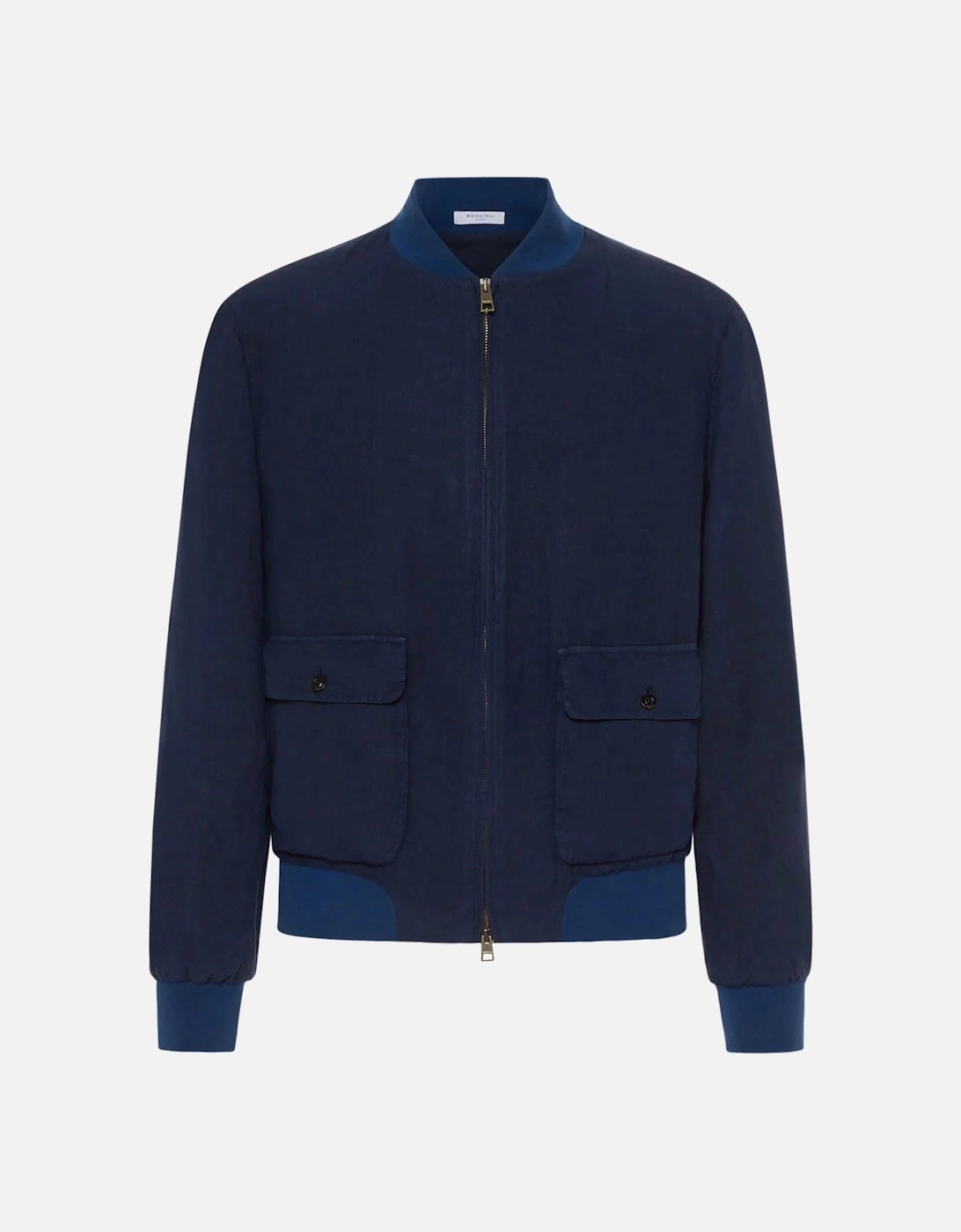 Men's Blue Lino Bomber Jacket, 3 of 2