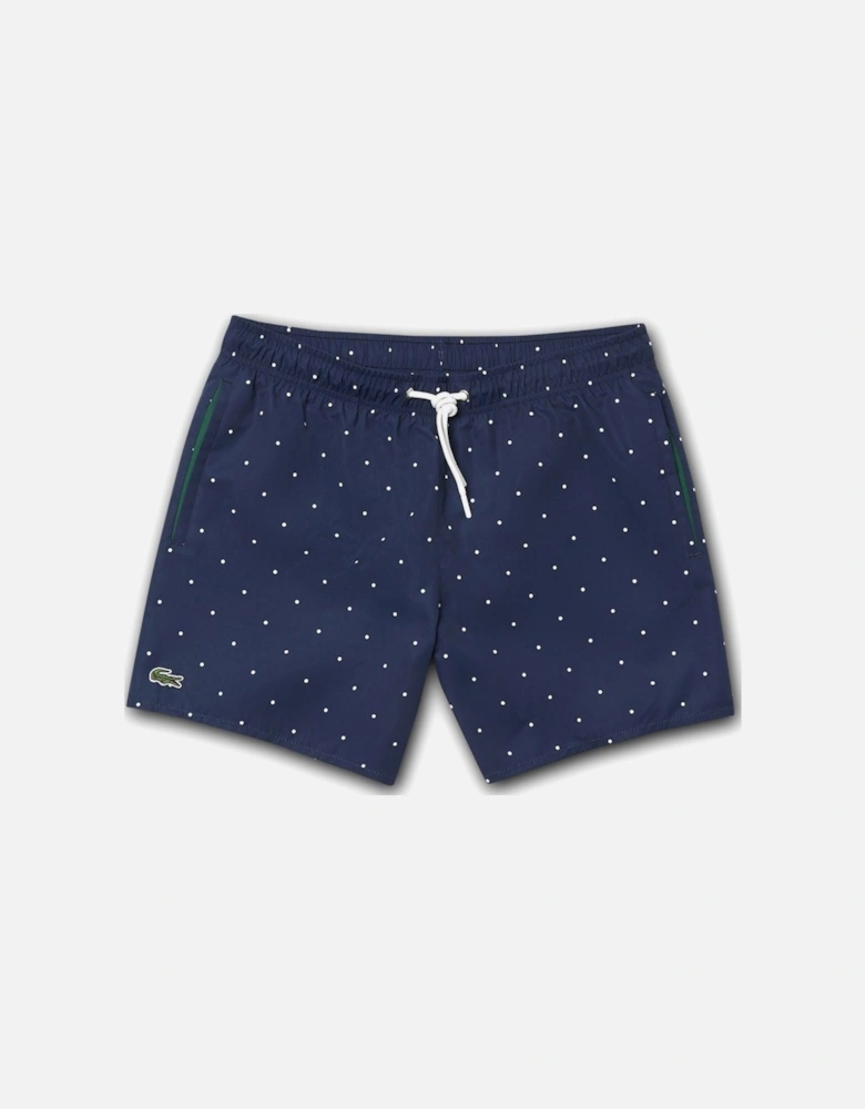 Men's Navy Blue Polkadot Quick Dry Swim Shorts