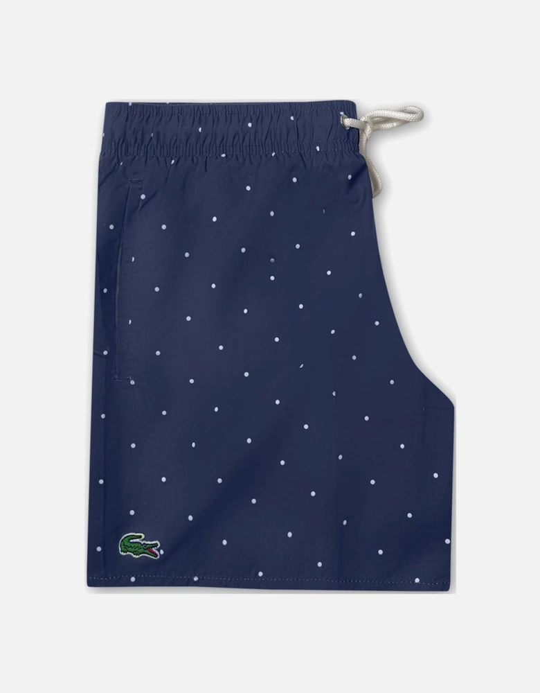 Men's Navy Blue Polkadot Quick Dry Swim Shorts