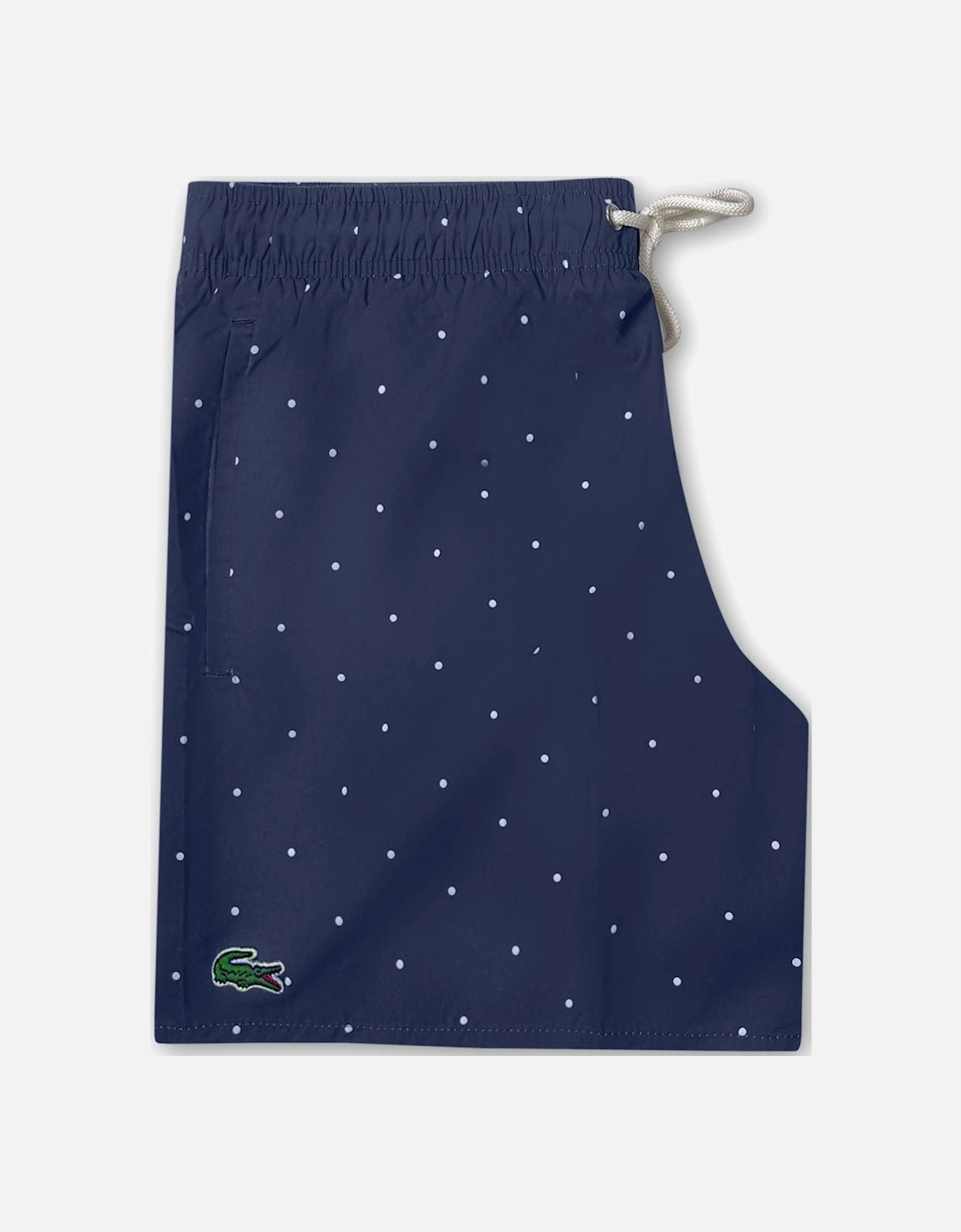 Men's Navy Blue Polkadot Quick Dry Swim Shorts, 6 of 5