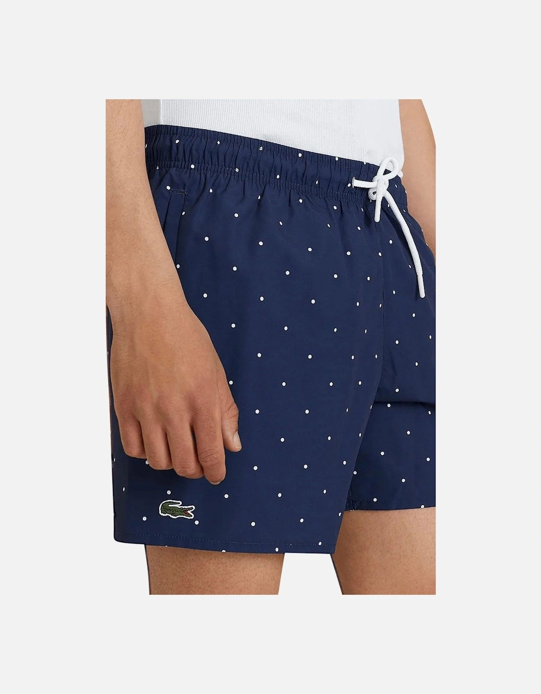 Men's Navy Blue Polkadot Quick Dry Swim Shorts