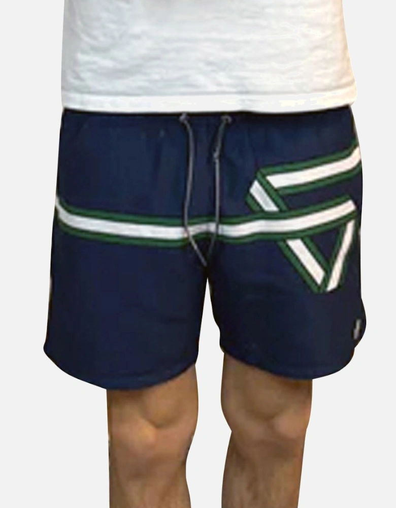 Men's Navy Ribbon Print Swim Shorts