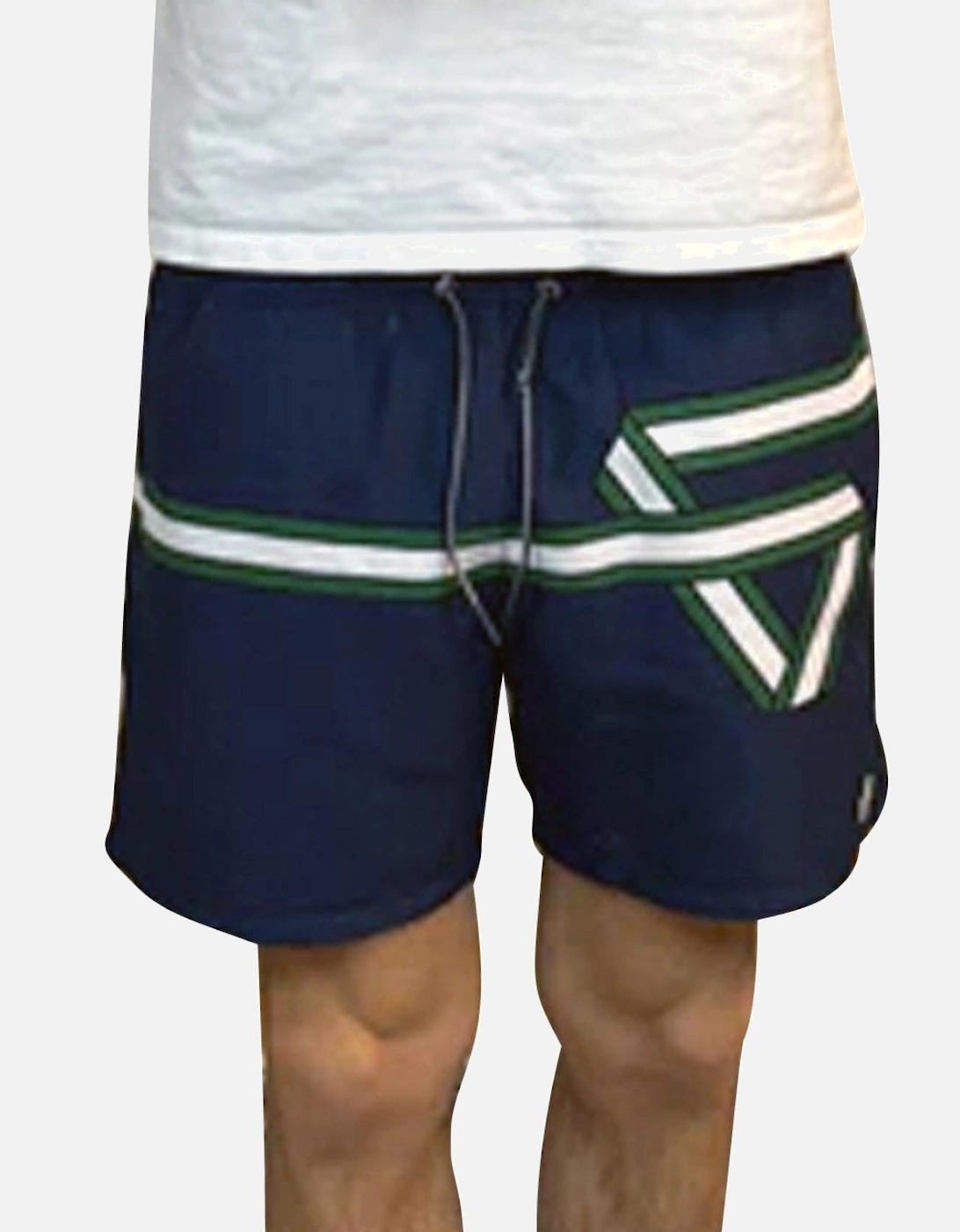 Men's Navy Ribbon Print Swim Shorts
