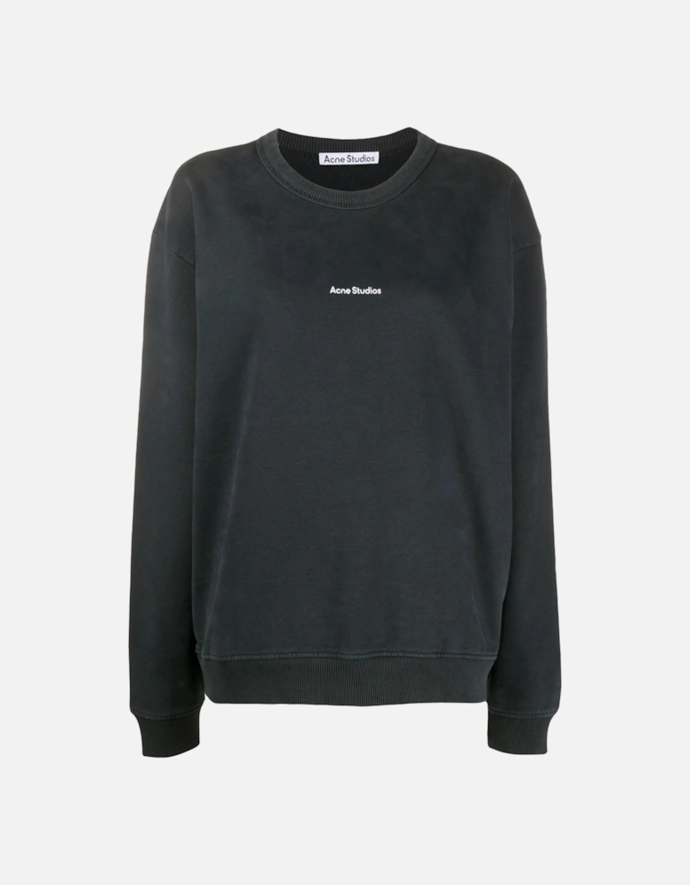 Grey Franklin Stamp Oversized Logo Print Sweatshirt