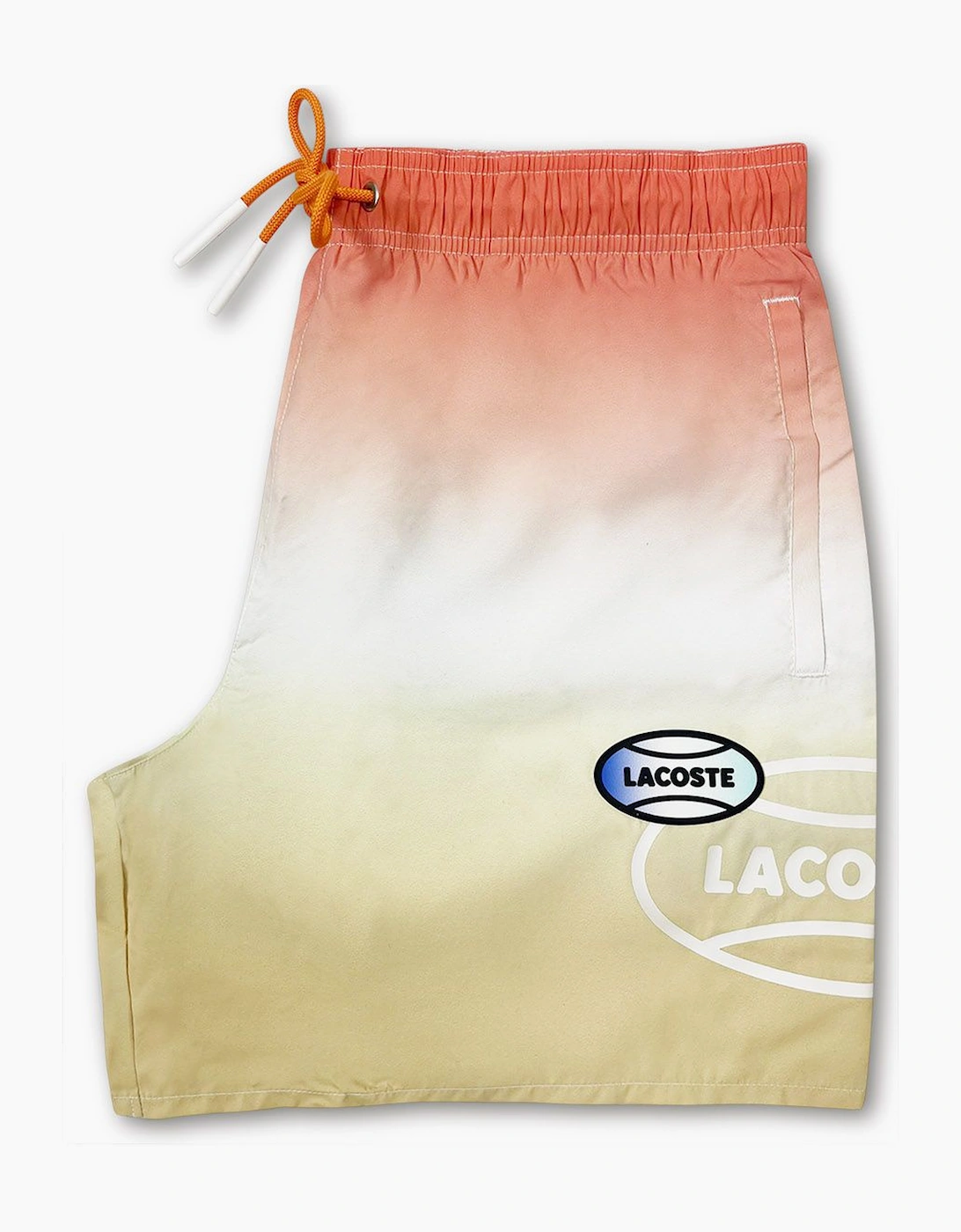 Lacoste Men's Orange /Yellow L!Ve Gradated Print Quick Dry Swim Shorts - Size: 32/30/31