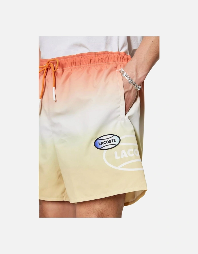 Men's Orange/Yellow L!VE Gradated Print Quick Dry Swim Shorts