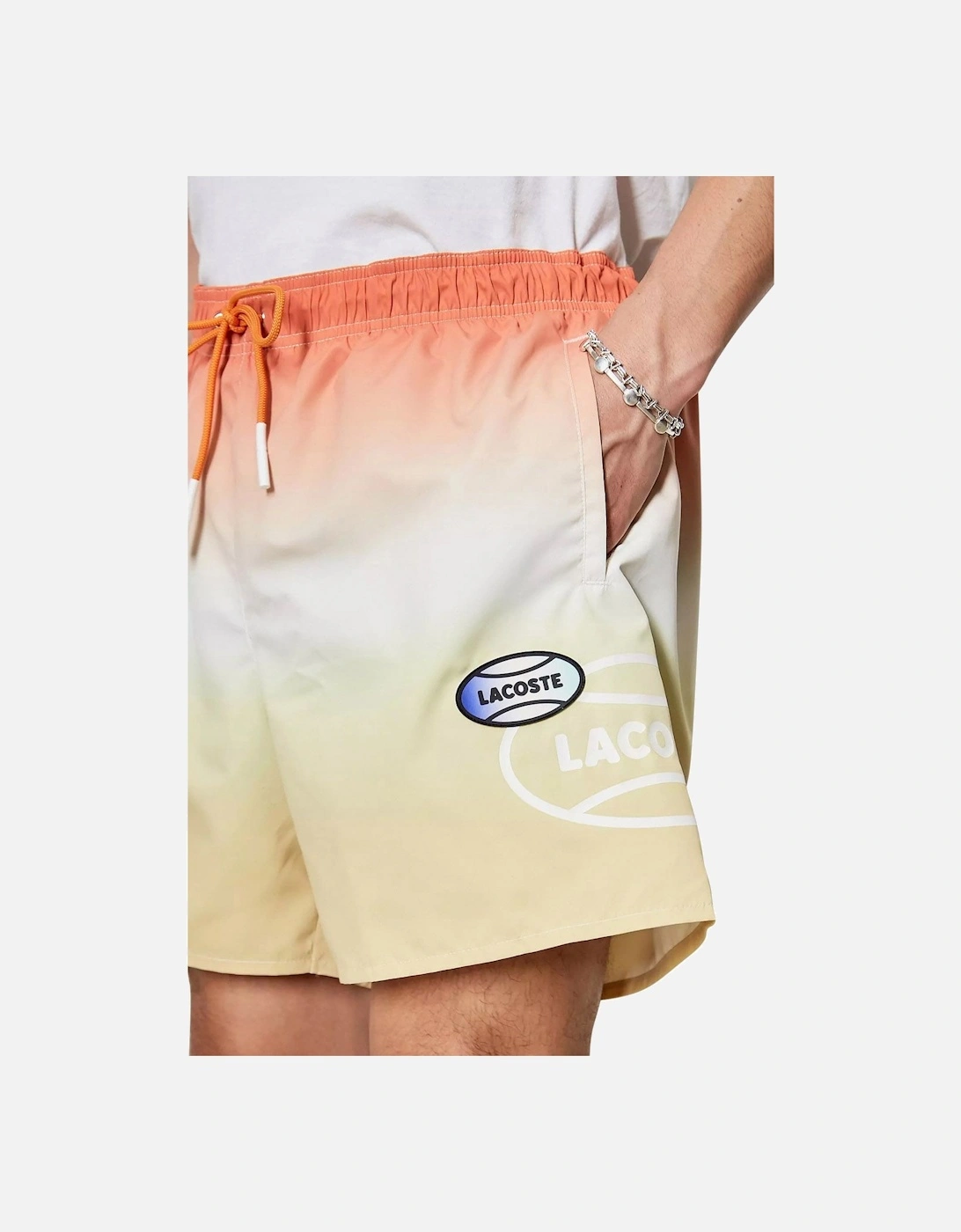 Men's Orange/Yellow L!VE Gradated Print Quick Dry Swim Shorts