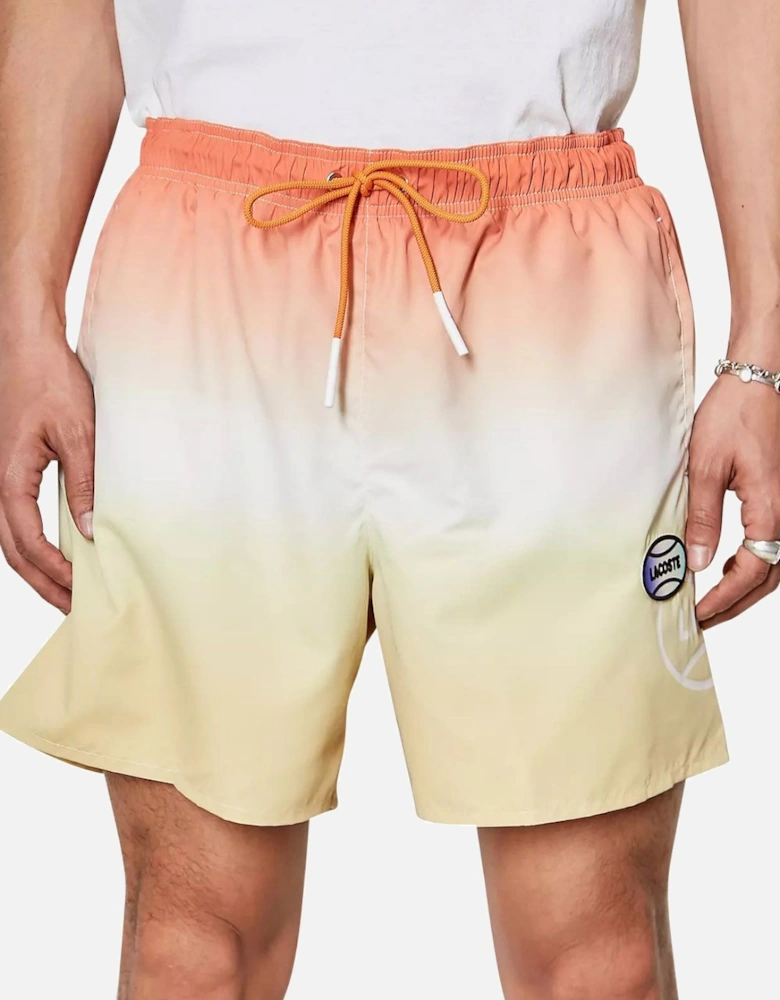 Men's Orange/Yellow L!VE Gradated Print Quick Dry Swim Shorts