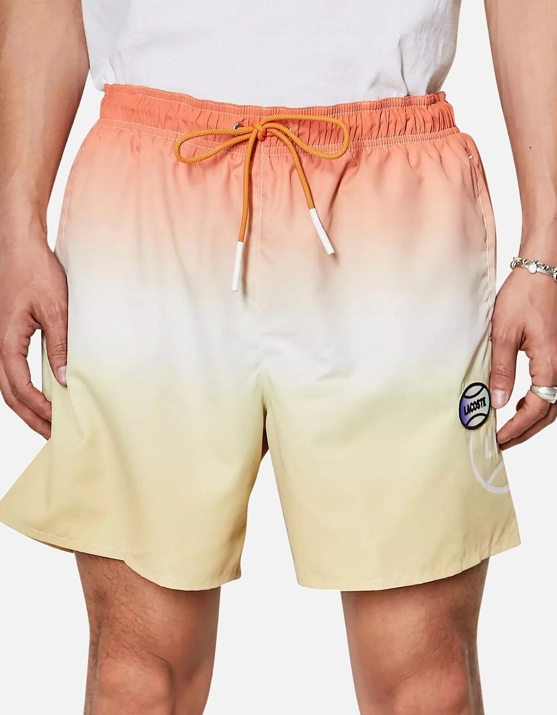 Men's Orange/Yellow L!VE Gradated Print Quick Dry Swim Shorts