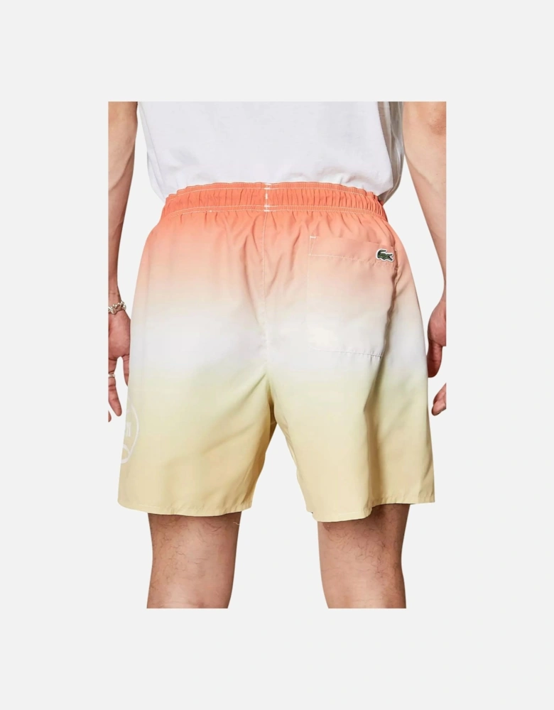 Men's Orange/Yellow L!VE Gradated Print Quick Dry Swim Shorts