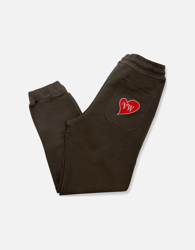 Men's Brown Heart Patch Sweatpants